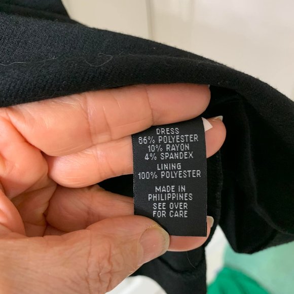 🌷3 for$20🌷Iz Byer, US 7, Black & Blue Colour Blocked Cap Sleeved Peplum Dress - Picture 6 of 7